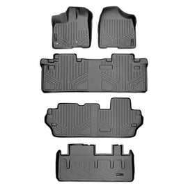 SMARTLINER Floor Mats 3 Rows and Cargo Liner Behind 3rd Row Set Grey Compatible With 2013-2020 Toyota Sienna 8 Passenger Model Only (SA2128/B2083/C2083/D2128)