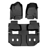 SMARTLINER Floor Mats 3 Row Liner Set Black Compatible With 2015-2020 Chevrolet Suburban / GMC Yukon XL (SA0136/B0159)