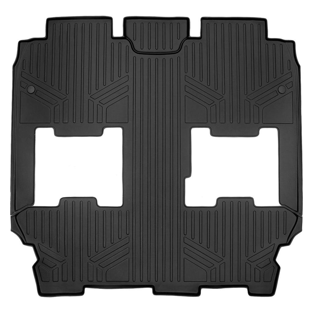 SMARTLINER Custom Fit Floor Mats 2nd and 3rd Row Liner Black Compatible With 2017-2021 Chrysler Pacifica Hybrid Model Only (SB0349)