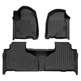 SMARTLINER Custom Fit Floor Mats 2 Row Liner Set Compatible With 2021-2024 Cadillac Escalade & ESV with 2nd Row Bench Seat (SA0524/B0525-R)