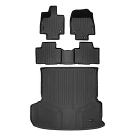 SMARTLINER Custom Fit All Weather Protection Black 2 Rows and Cargo Liner Behind 2nd Row Set Compatible With 2024 Toyota Grand Highlander ** (SA0719/B0719/D0719)