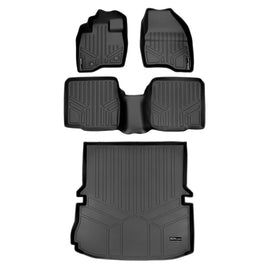 SMARTLINER Floor Mats 2 Rows and Cargo Liner Behind 2nd Row Set Black Compatible With 2015-2016 Explorer without 2nd Row Center Console (SA0161/B0082/D0082)