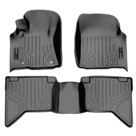 SMARTLINER Custom Fit Floor Mats 2 Row Liner Set Grey Compatible With 2015-2018 Hilux REVO (SA2174/B2174)