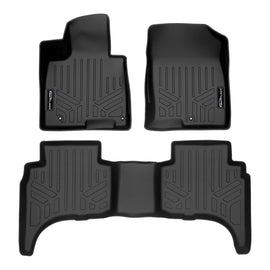 SMARTLINER All Weather Custom Fit Black 2 Row Floor Mat Liner Set Compatible With 2022-2023 Hyundai Santa Cruz (SA0555/B0565)