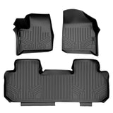 SMARTLINER Custom Fit Floor Mats 2 Row Liner Set Black Compatible With 2018-2022 Chevrolet Traverse with 2nd Row Bench Seat (SA0343/B0343)