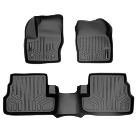 SMARTLINER Custom Fit Floor Mats 2 Row Liner Set Black Compatible With 2015-2016 Lincoln MKC (SA0115/B0217)