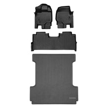 Load image into Gallery viewer, SMARTLINER Floor Mats 2 Rows &amp; Truck Bed Mat Liner Set Black Compatible With 2015-2025 Ford F-150 Super Crew Cab with 1st Row Bucket Seats &amp; 2nd Row Under Seat Storage (SA0167/B0624/K0167)