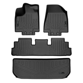 SMARTLINER Custom Fit Floor Mats 2 Rows and Cargo Liner Behind 3rd Row Set Black Compatible With 2022-2023 Infiniti QX60 (SA0567/B0567/E0579)