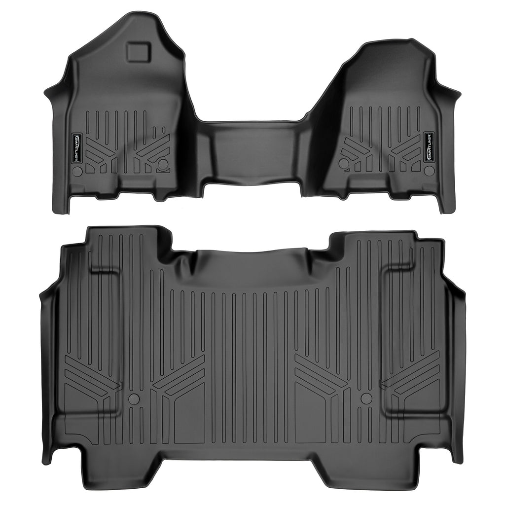 SMARTLINER 2 Row Liner Set Black 19-22 Ram 1500 Crew Cab Vinyl Floor 1st Row Bench Seat without Rear Underseat Storage (SA0427/B0369)