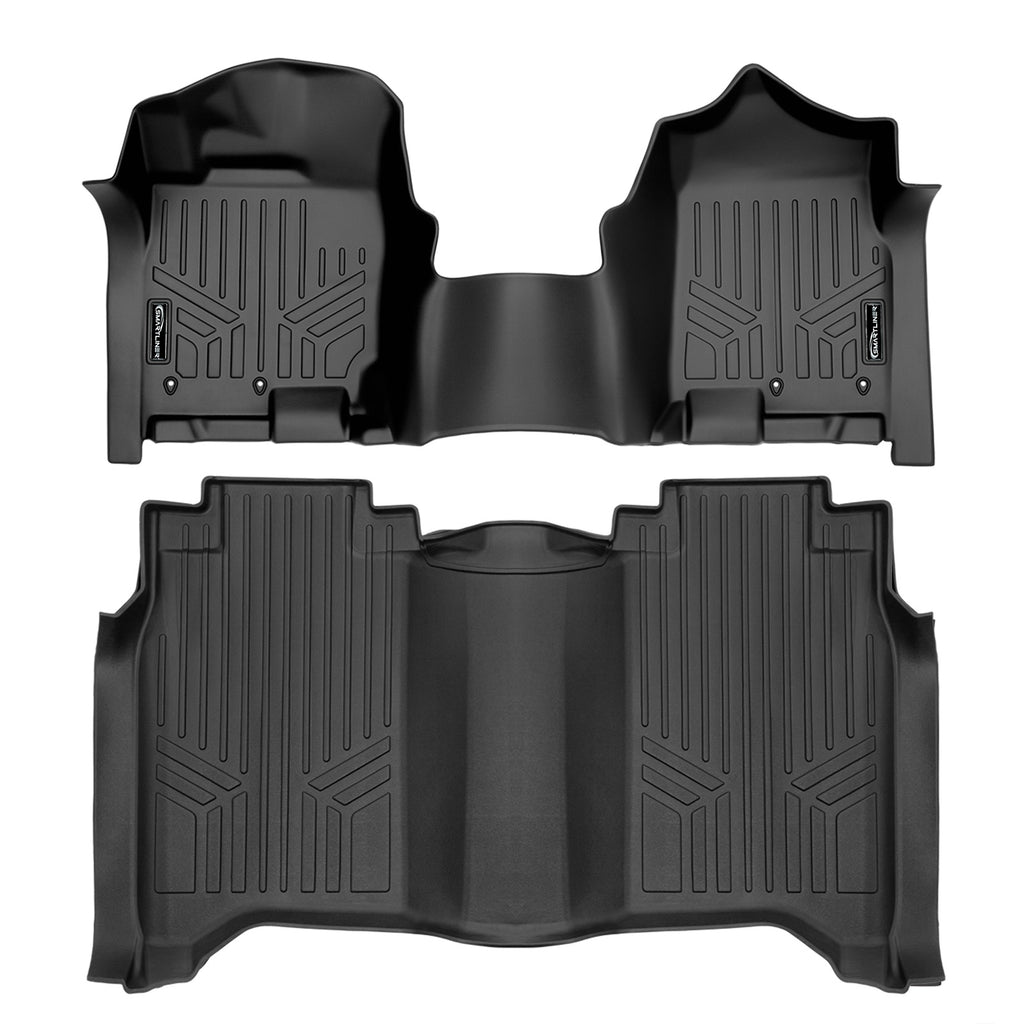 SMARTLINER 2 Row Liner Set Black Compatible With 17-22 Titan / 16-22 Titan XD Crew Cab with 1st Row Bench Seat Without Underseat Toolbox (SA0329/B0329)