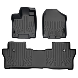 SMARTLINER Custom Fit Floor Mats 2 Row Liner Set Black Compatible With 2019-2025 Honda Passport (SA0422/B0422)