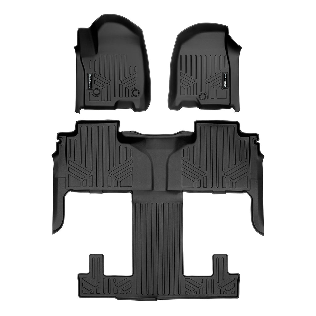 SMARTLINER Custom Fit 3 Row Liner Set Compatible With 2021-2023 Cadillac Escalade with 2nd Row Bucket Seats (SA0524/B0524-R)