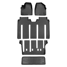 Load image into Gallery viewer, SMARTLINER Custom Floor Mats 3 Rows and Cargo Liner Behind 3rd Row Set Black Compatible With 2015-2021 Kia Sedona 7 Passenger Model Only (SA0203/B0239/C0239/E0203)