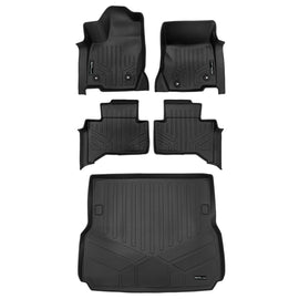 SMARTLINER Custom Fit All Weather Protection Black 2 Row Floor Liners & Cargo Liner behind the 2nd Row Seats Compatible With 2024-2025 Toyota Land Cruiser (SA0750/B0750/D0760-N)