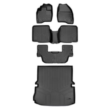 Load image into Gallery viewer, SMARTLINER Custom Fit Floor Mats 3 Rows and Cargo Liner Set Black Compatible With 2017-2019 Ford Explorer without 2nd Row Center Console (SA0245/B0082/C0082/D0082)