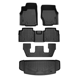 SMARTLINER Custom Fit 3 Rows & Cargo Liner Behind the 3rd Row Set Compatible With 2021-2023 Jeep Grand Cherokee L (SA0674/B0644/C0644/E0569)