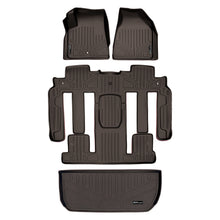 Load image into Gallery viewer, SMARTLINER Custom Floor Mats 3 Rows and Cargo Liner Behind 3rd Row Set Cocoa Compatible With Traverse / Enclave with 2nd Row Bucket Seats (SA3043/B3044/D3044)