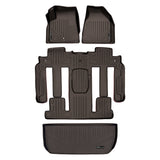 SMARTLINER Custom Floor Mats 3 Rows and Cargo Liner Behind 3rd Row Set Cocoa Compatible With Traverse / Enclave with 2nd Row Bucket Seats (SA3043/B3044/D3044)