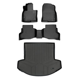 SMARTLINER Custom Fit All Weather Protection Black 2 Row Floor Liners & Cargo Liner behind the 2nd Row Seats Compatible With 2016-2023 Mazda CX-9 (SA0257/B0257/D0257)