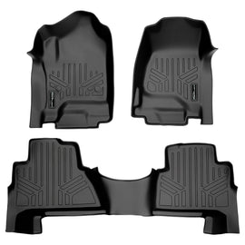 SMARTLINER Custom Fit Floor Mats 2 Row Liner Set Black Compatible With 2015-2020 Cadillac Escalade (SA0136/B0163)
