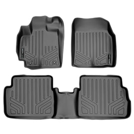 SMARTLINER Custom Fit Floor Mats 2 Row Liner Set Grey Compatible With 2009-2013 Toyota Corolla with Automatic Transmission (SA2012/B2012)