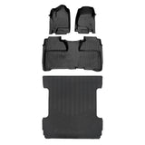 SMARTLINER Custom Fit Floor Mats 2 Row & Truck Bed Liner Set Black Compatible with Crew Cab 2014-2018 Silverado/Sierra 1500 | 2015-2019 2500/3500 HD (SA0136/B0136/J0136)