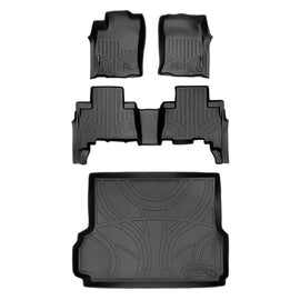 SMARTLINER All Weather Custom Fit Floor Mats 2 Rows and Cargo Liner Set Black Compatible With 2010-2013 Lexus GX460 (SA0040/B0120/D0093)