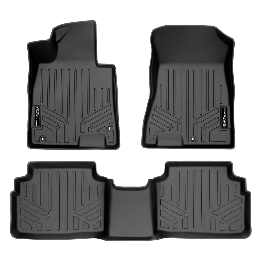 SMARTLINER Custom Fit Floor Mats 2 Row Liner Set Black Compatible With 2020-2023 Hyundai Sonata (SA0491/B0491)