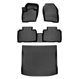 SMARTLINER Custom Fit All Weather Protection Black 2 Row Floor Liners & Cargo Liner behind the 2nd Row Seats Compatible With 2015-2024 Ford Edge (SA0192/B0192/D0192)