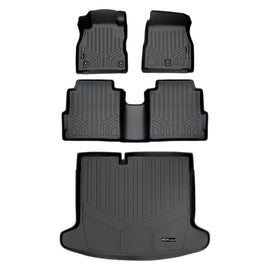 SMARTLINER Custom Fit Floor Mats 2 Rows and Cargo Liner Trunk Set Black Compatible With 2018-2023 Nissan Kicks (SA0376/B0376/D0376)