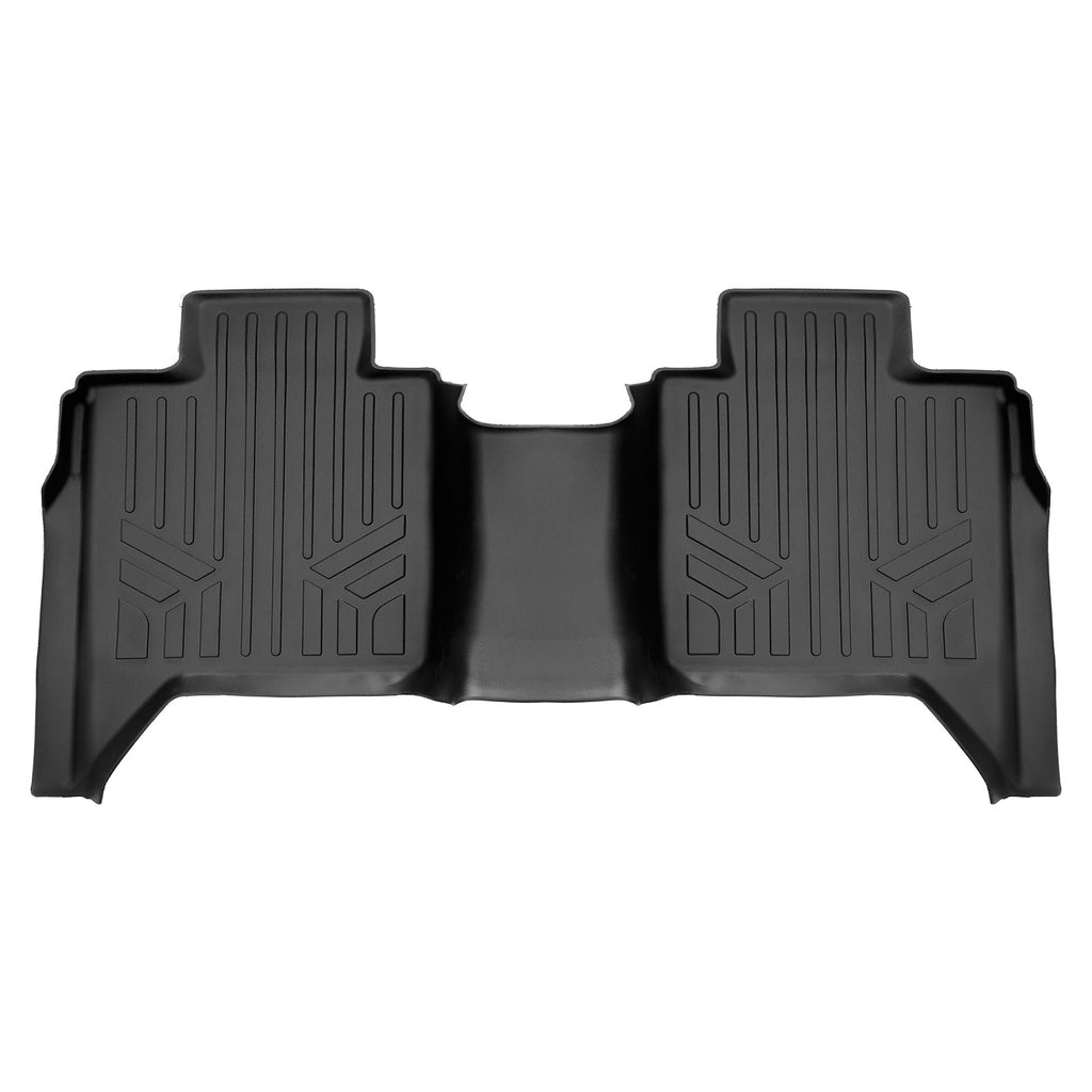 SMARTLINER Custom Fit Black 2nd Row Floor Mat Liner Set Compatible With 2022-2023 Toyota Tundra CrewMax Cab with 2nd Row Underseat Storage (SB0593)