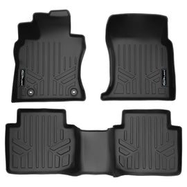 SMARTLINER All Weather Protection Custom Fit Black 2 Row Floor Mat Liner Set Compatible With 2020-2023 Toyota Camry (SA0675/B0675)