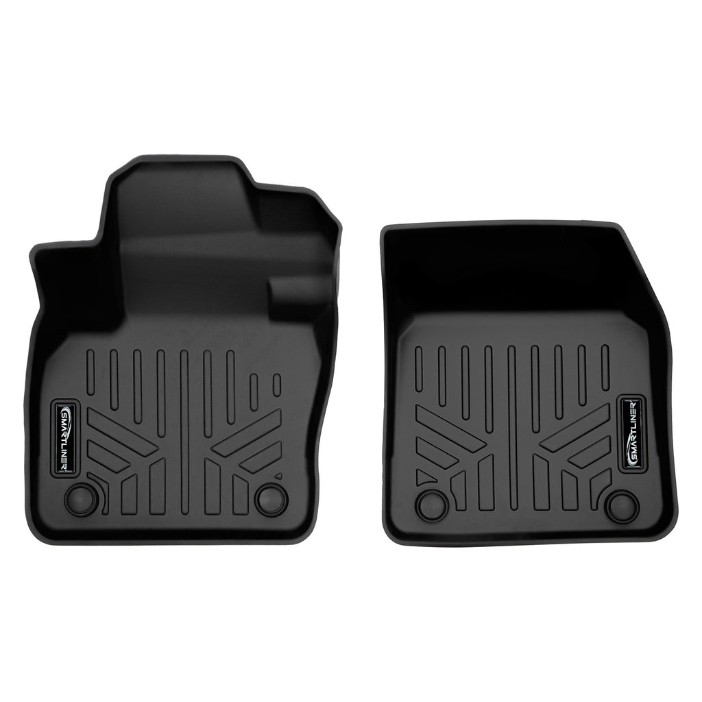 SMARTLINER Custom Fit All Weather 1st Row Black Floor Mat Liner Set Compatible With 2019-2022 Volvo XC40 (SA0588)