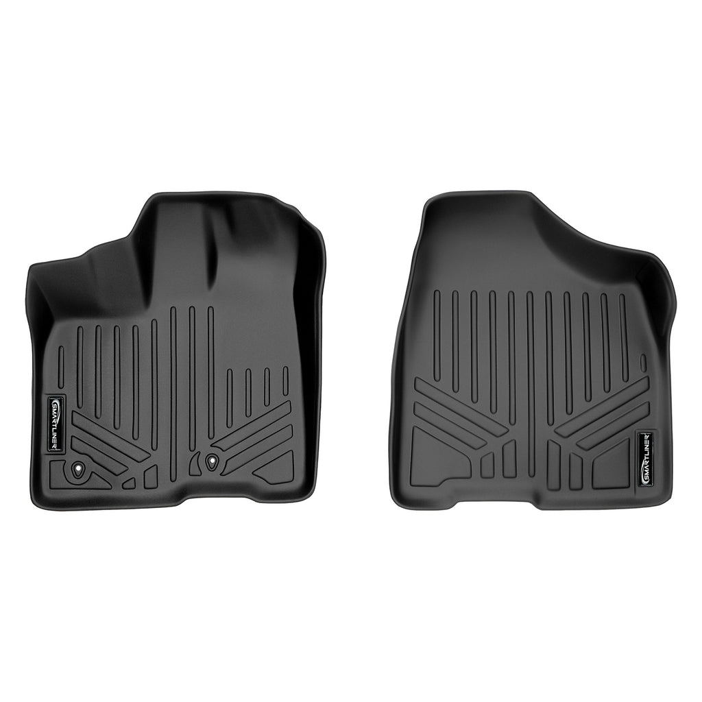 SMARTLINER Custom Fit Floor Mats 1st Row Liner Set Black Compatible With 2011-2012 Toyota Sienna - All Models (SA0083)