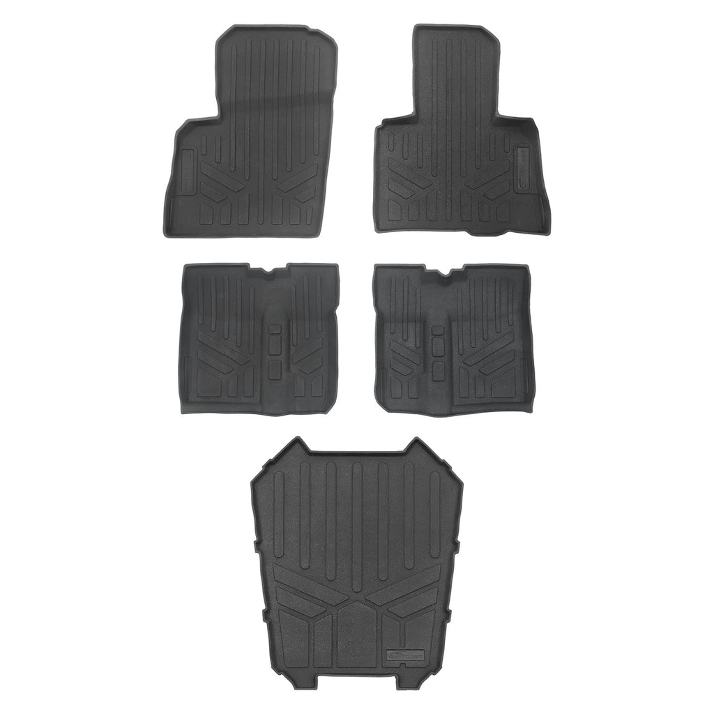 SMARTLINER All Weather Protection Custom Fit 2 Row & Cargo Bed Rugged Rubber Floor Liner Set Compatible With 2020-2024 Polaris RZR Turbo / Pro XP (UA0125/UB0125/UK0136)