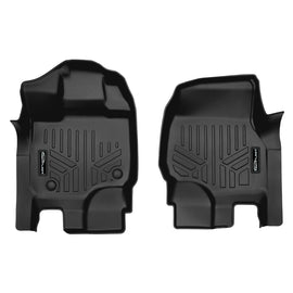 SMARTLINER Custom Fit Floor Mats 2 Row Liner Set Black Compatible With 2015-2025 Ford F-150 SuperCab with 1st Row Bench Seats (SA0167-P/B0199)