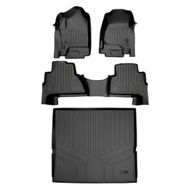 SMARTLINER Custom Fit Floor Mats 2 Rows and Cargo Liner Behind 2nd Row Set Black Compatible With 2015-2020 Cadillac Escalade (SA0136/B0163/D0153)