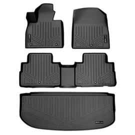 SMARTLINER Custom Fit Floor Mats 2 Rows and Cargo Liner Behind 3rd Row Set Black Compatible With 2020-2025 Hyundai Palisade (SA0472/B0472/E0472)