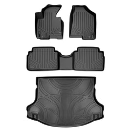 SMARTLINER Custom Fit Floor Mats 2 Rows and Cargo Liner Set Black Compatible With 2011-2013 Kia Sportage - All Models (SA0056/B0056/D0079)