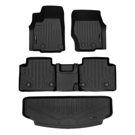 SMARTLINER Custom Fit Black 2 Rows and Cargo Liner Behind the 3rd Row Set Compatible With 2021-2023 Jeep Grand Cherokee L (SA0674/B0568/E0569)