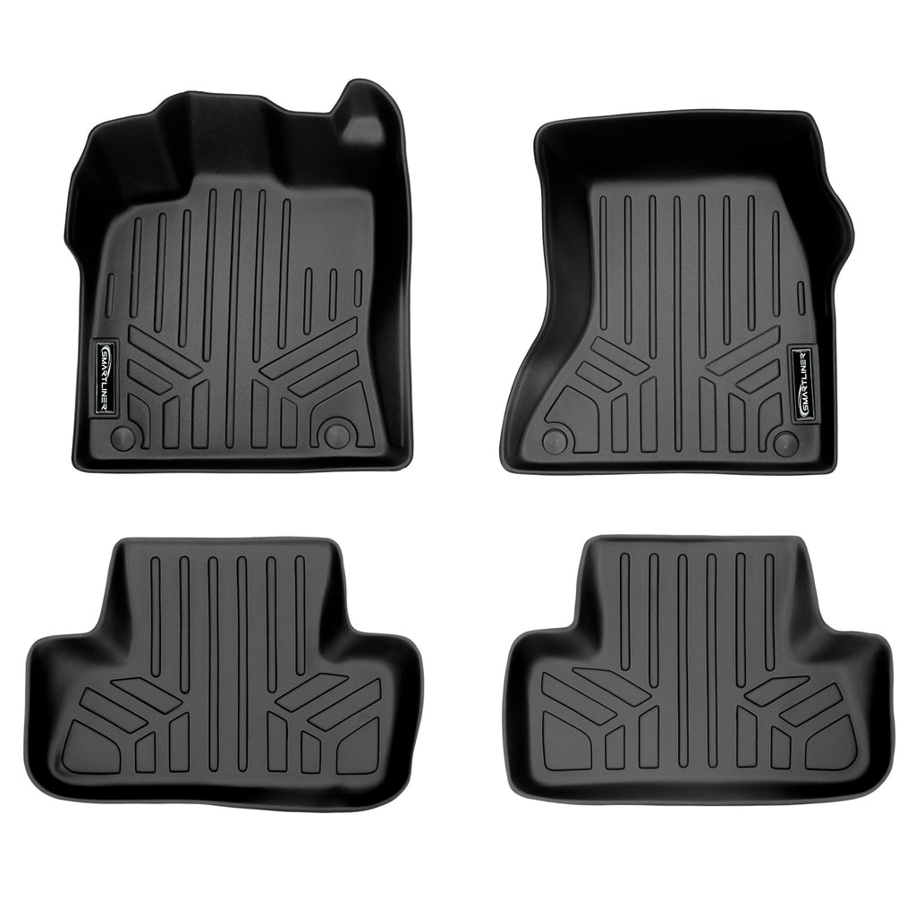 SMARTLINER Custom Fit All Weather Protection Black 2 Row Floor Liners Compatible With 2009-2017 Audi Q5 (SA0214/B0214)