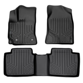 SMARTLINER Floor Mats 2 Row Liner Set Black Compatible With 2014-2019 Toyota Corolla Automatic Transmission (SA0147/B0147)