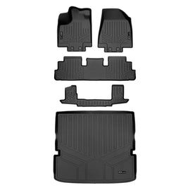 SMARTLINER Custom Fit Floor Mats 3 Rows and Cargo Liner Behind 2nd Row Set Black Compatible With 2022-2023 Nissan Pathfinder (SA0567/B0567/C0567/D0567)