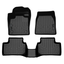 SMARTLINER Custom Fit All Weather 2 Row Black Floor Mat Liner Set Compatible With 2021-2023 Volvo XC40 Recharge (SA0617/B0617)