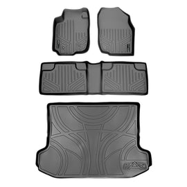 SMARTLINER Custom Fit Floor Mats 2 Rows and Cargo Liner Set Grey Compatible With 2006-2012 Toyota RAV4 without 3rd Row Seat (SA2019/B2019/D2051)