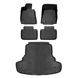 SMARTLINER Custom Fit Floor Mats 2 Rows and Cargo Liner Set Black Compatible With 2014-2021 Lexus IS Sedan Rear Wheel Drive Only (SA0138/B0138/D0138)