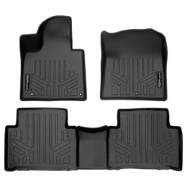 SMARTLINER Custom Fit All Weather Protection 2 Row Floor Mat Liner Set Compatible With 2021-2023 Kia Sorento (SA0547/B0608)