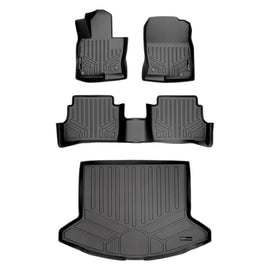 SMARTLINER Custom Fit All Weather Protection Black 2 Row Floor Liners & Cargo Liner behind the 2nd Row Seats Compatible With 2017-2021 Mazda CX-5 (SA0301/B0301/D0301)