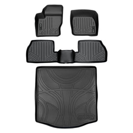 SMARTLINER Custom Fit All Weather Protection Black 2 Row Floor Liners & Cargo Liner behind the 2nd Row Seats Compatible With 2012-2018 Ford Focus (SA0122/B0122/D0122)