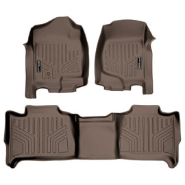 SMARTLINER Custom Fit Floor Mats 2 Row Liner Set Tan Compatible With 2007-2014 Tahoe / Suburban / Yukon / Yukon XL / Denali (SA1015/B1015)